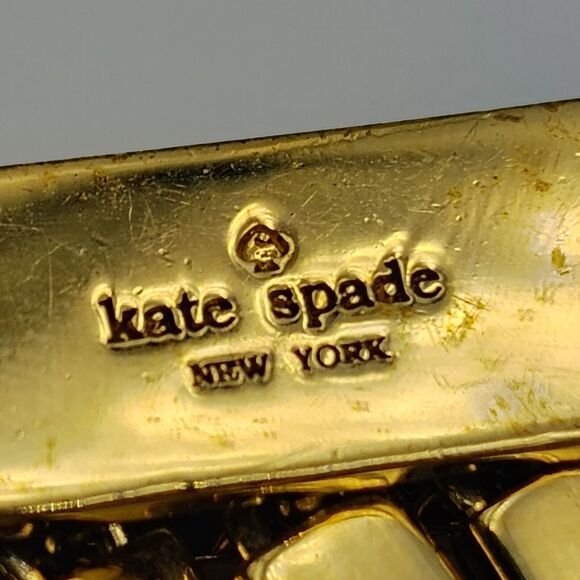 Kate Spade New York Gold Tone Multi Strand Bar Links Statement Bracelet 7.5" - Picture 9 of 11